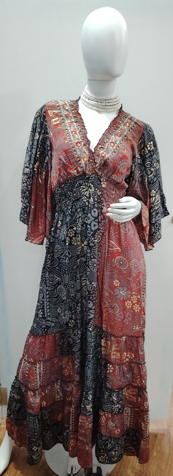 Flared sleeve dress