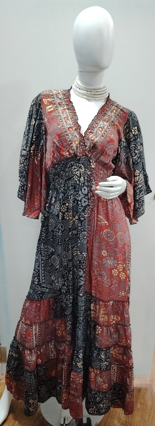 Flared sleeve dress